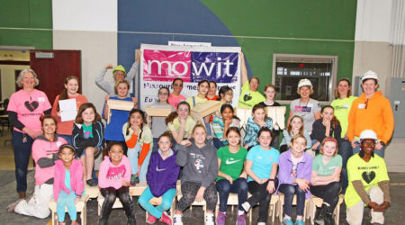Girl Scouts earning their merit badges
