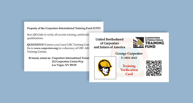 Training Verification cards TVC